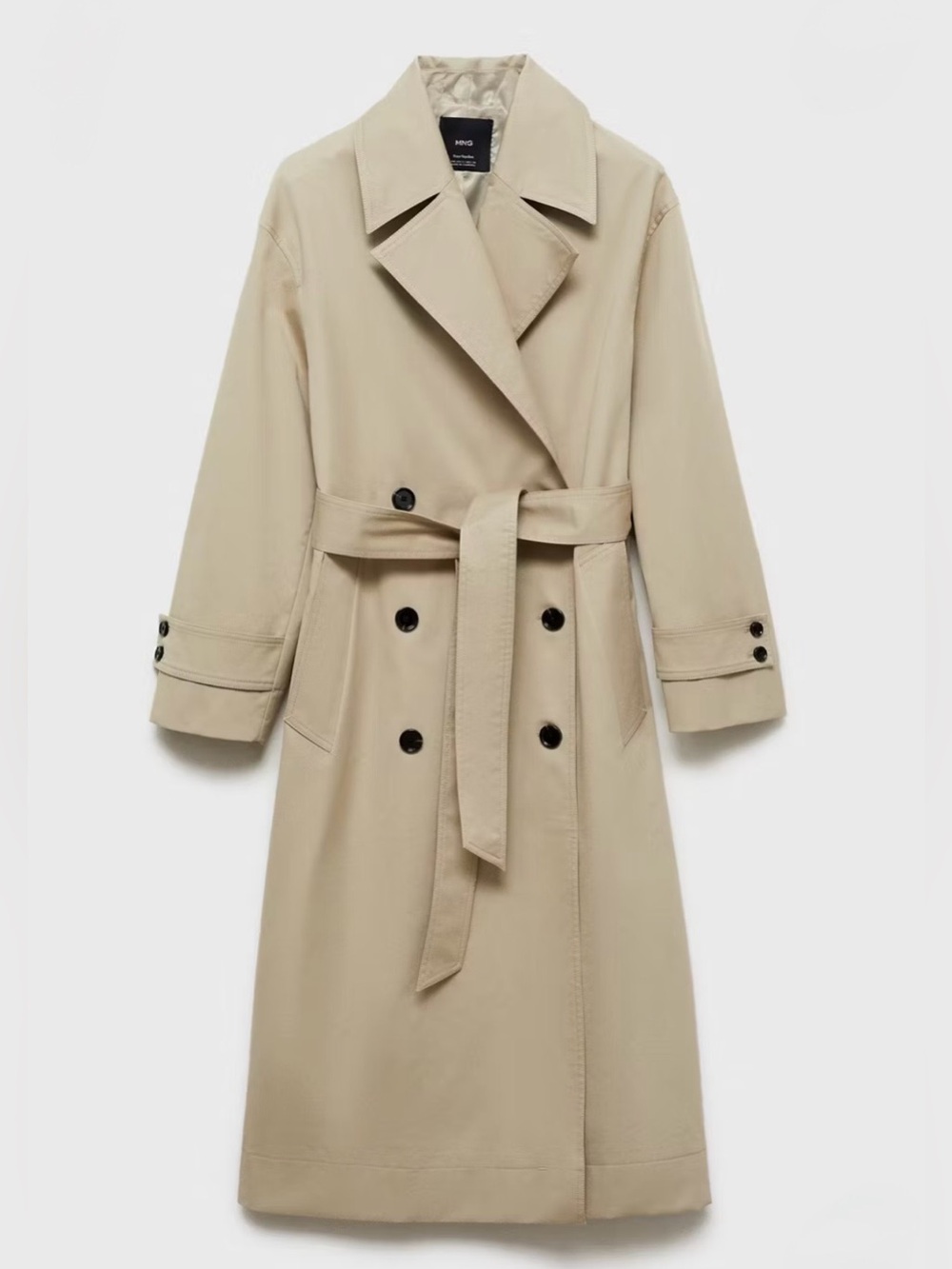 MANGO Long Oversized Double-Breasted Trench Coat